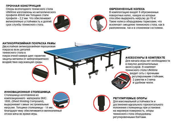 картинка Всепогодный теннисный стол UNIX line от магазина Лазалка