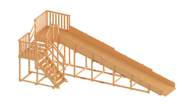 картинка Заливная деревянная горка «Снежинка-2» от магазина Лазалка